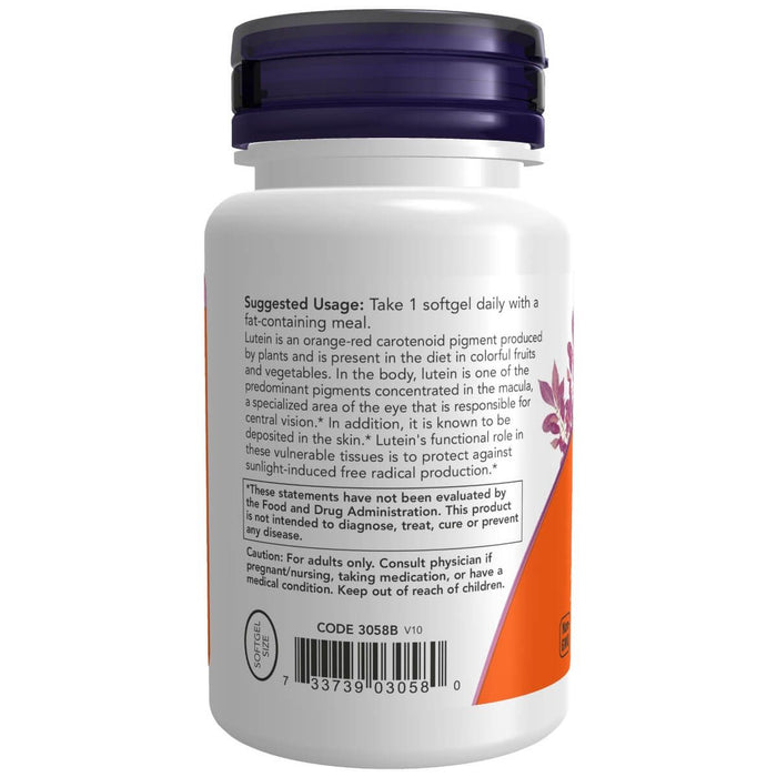 NOW Foods Lutein 10 mg 60 Softgels | Premium Supplements at MYSUPPLEMENTSHOP