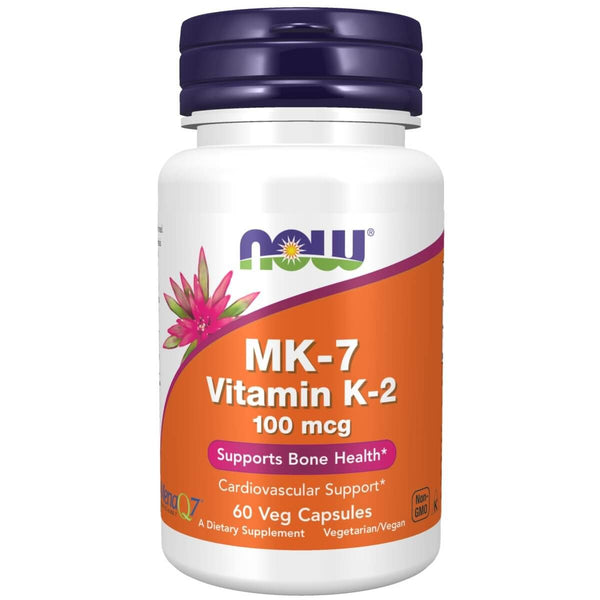 NOW Foods MK-7 Vitamin K-2 100 mcg 60 Veg Capsules | Premium Supplements at MYSUPPLEMENTSHOP