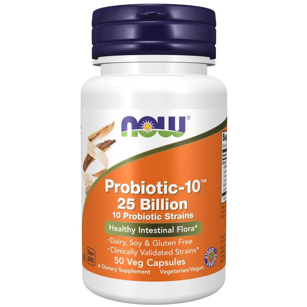 NOW Foods Probiotic-10 25 Billion 50 Veg Capsules | Premium Supplements at MYSUPPLEMENTSHOP