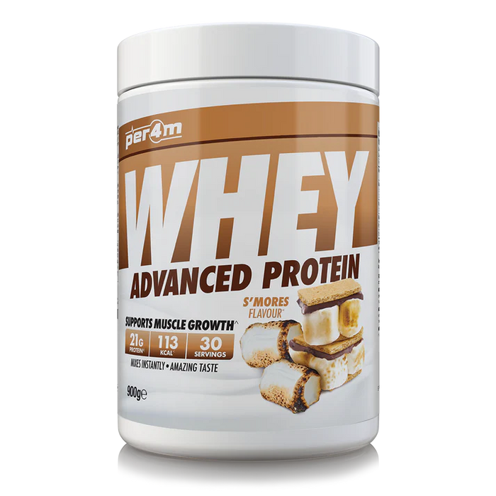 PER4M Whey Protein Powder 900g - 30 Servings | 21g Protein per Serving, Zero Sugar, Gluten-Free