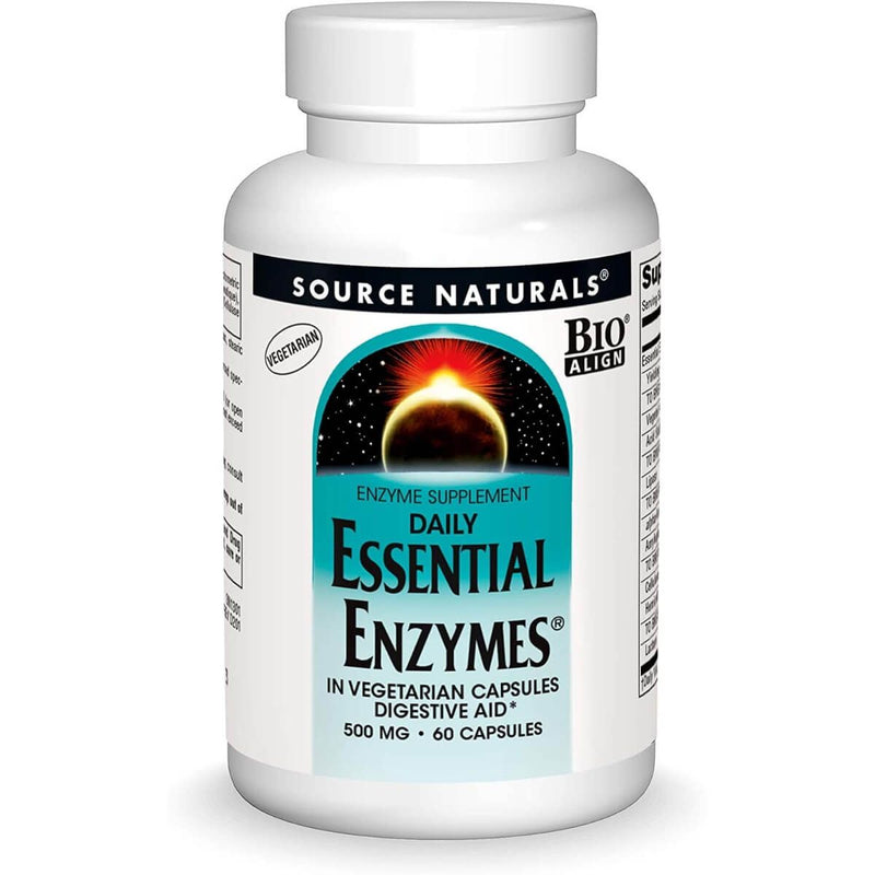Source Naturals Essential Daily Enzymes 500mg 60 Vegetarian Capsules | Premium Supplements at MYSUPPLEMENTSHOP