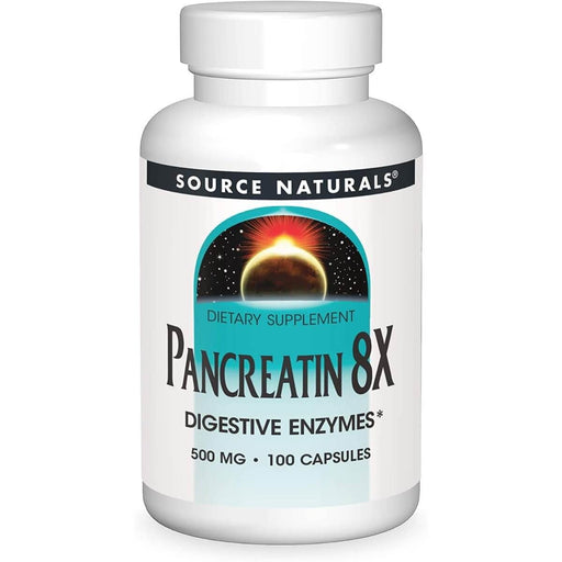 Source Naturals Pancreatin 8X 500mg 100 Capsules | Premium Supplements at MYSUPPLEMENTSHOP