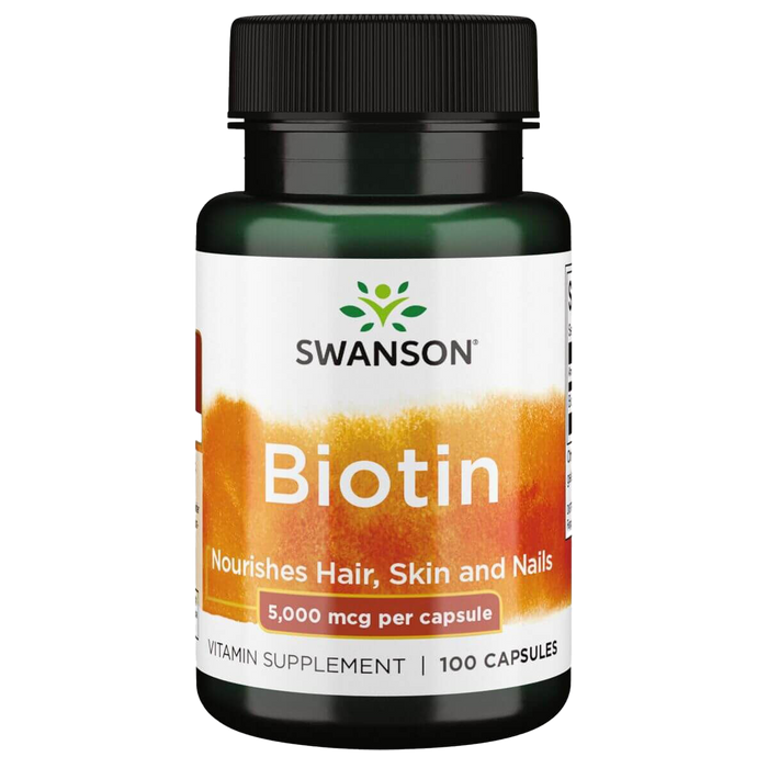 Swanson Biotin 5,000 mcg 100 Capsules