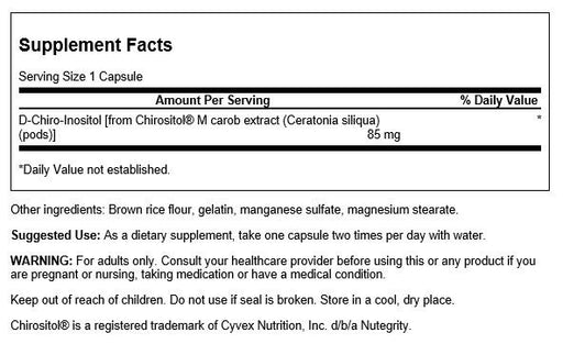 Swanson Chirositol D-Chiro-Inositol 60 Capsules at MySupplementShop.co.uk