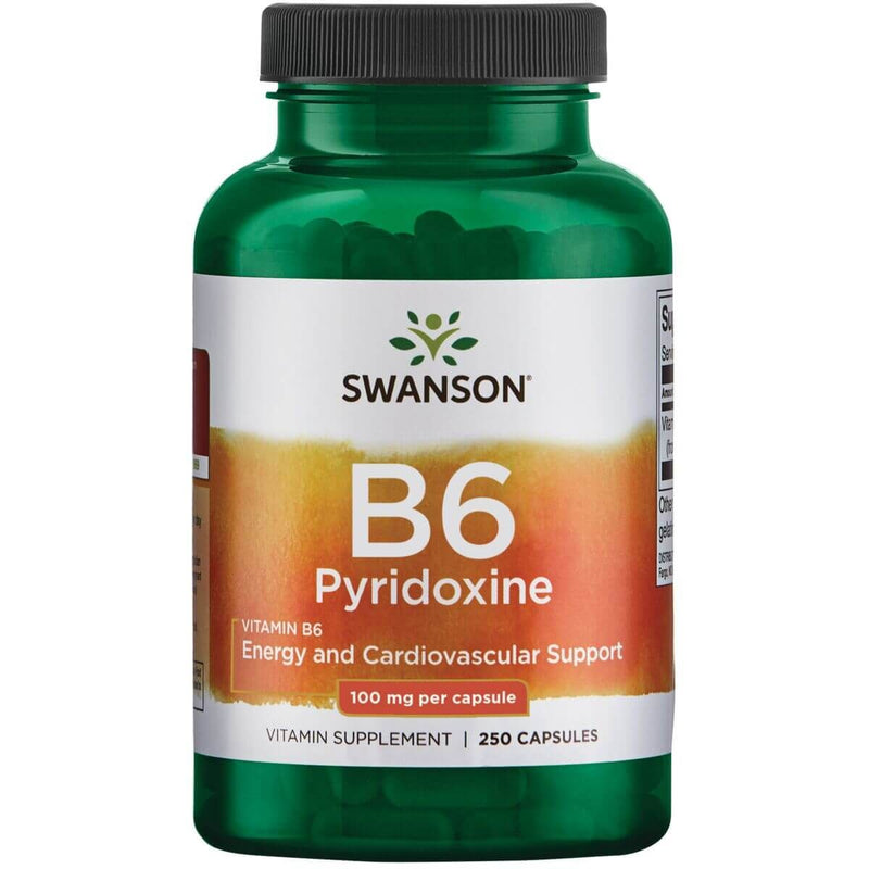 Swanson Vitamin B-6 Pyridoxine 100 mg 250 Capsules - Energy & Vitality at MySupplementShop by Swanson