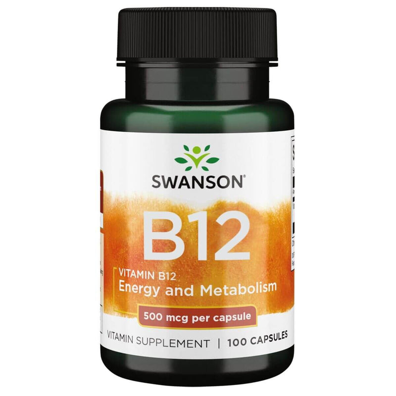 Swanson Vitamin B12 500mcg 100 Capsules - Vitamins &amp; Minerals at MySupplementShop by Swanson