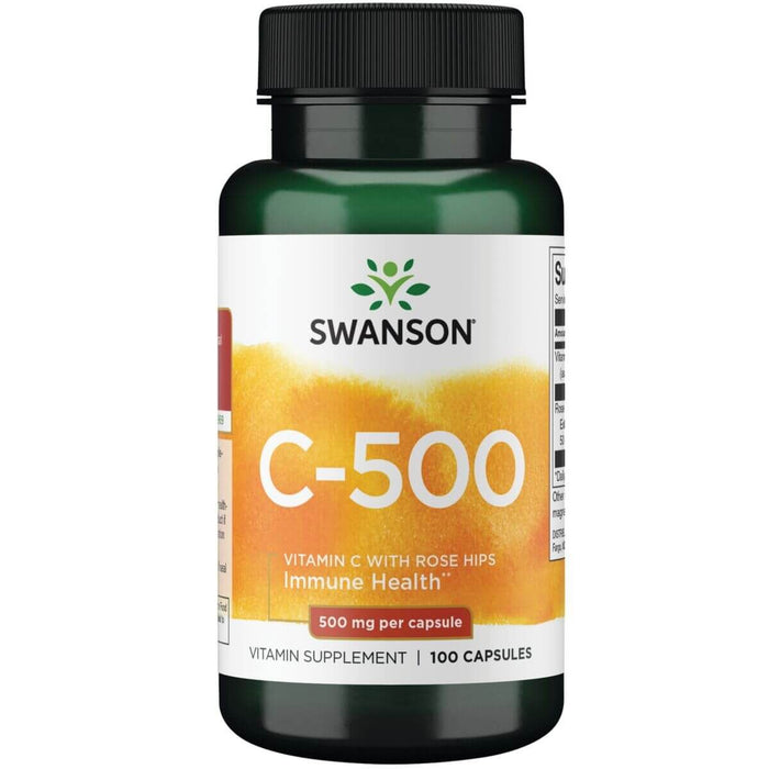 Swanson Vitamin C with Rose Hips 500 mg 100 Capsules at MySupplementShop.co.uk