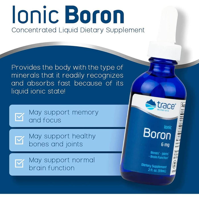 Trace Minerals Ionic Boron 6mg 2 fl oz (59ml) | Premium Supplements at MYSUPPLEMENTSHOP