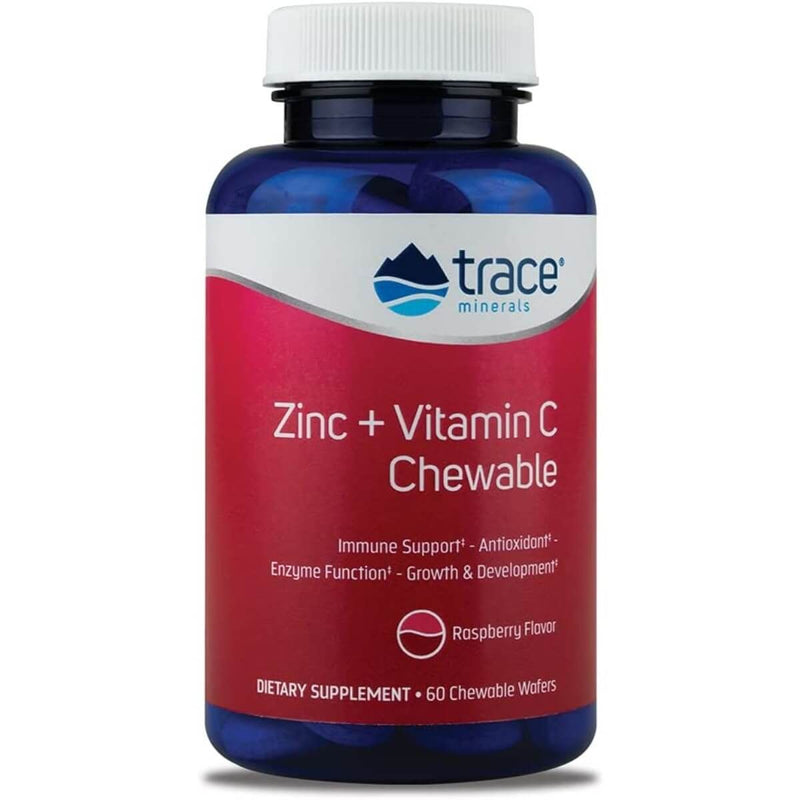 Trace Minerals Zinc and Vitamin C Raspberry 60 Chewables - Immune Support at MySupplementShop by Trace Mineral Research