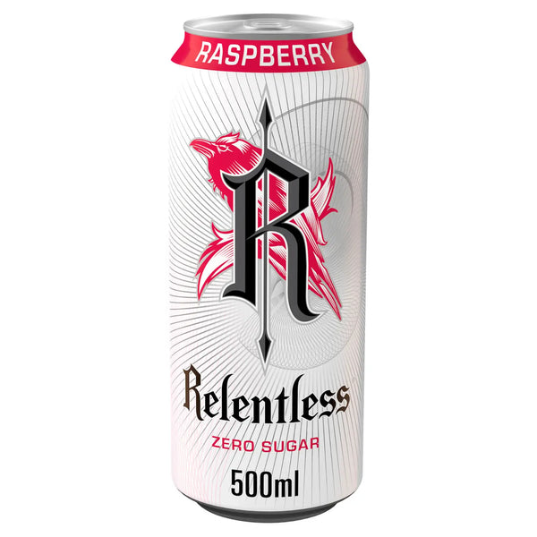 Relentless Raspberry Zero Sugar 12 x 500ml | High-Quality Health Foods | MySupplementShop.co.uk