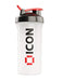 ICON Nutrition Classic Protein Shaker Bottle 600ml Protein Shaker (Clear/Black (Red Cap)) | High-Quality Water Bottles | MySupplementShop.co.uk