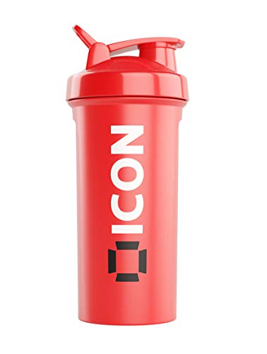 ICON Nutrition Classic Protein Shaker Bottle 600ml Protein Shaker - Full Red | High-Quality Water Bottles | MySupplementShop.co.uk