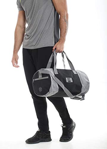 Gold's Gym UK GGBAG128 Unisex Workout Training Contrast Barrel Holdall Bag Grey Marl/Black One Size | High-Quality Sports Duffels | MySupplementShop.co.uk