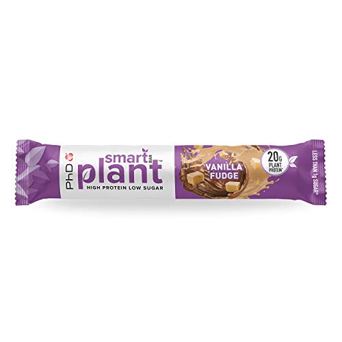 PhD Smart Bar Plant,Vegan Protein bar Vailla Fudge - 12 Bars | High-Quality Protein Bars | MySupplementShop.co.uk