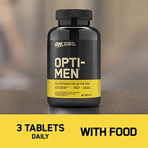 Optimum Nutrition Opti-Men Multivitamin Supplements for Men with Vitamin D Vitamin C Vitamin A and Amino Acids 30 Servings 90 Capsules - Sports Nutrition at MySupplementShop by Optimum Nutrition