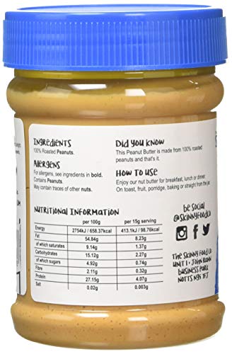 The Skinny Food Co 100 Percent Pure Peanut Butter Smooth 400g - Health Foods at MySupplementShop by The Skinny Food Co