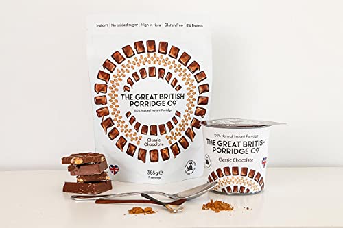 The Great British Porridge Co. Classic Chocolate 100% Natural Instant Porridge Pot (8 x 60g Porridge pots) | High-Quality Porridge | MySupplementShop.co.uk