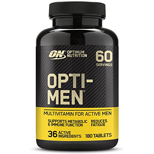 Optimum Nutrition Opti-Men Multivitamin Supplements for Men with Vitamin D Vitamin C Vitamin A and Amino Acids 60 Servings 180 Capsules | High-Quality Combination Multivitamins & Minerals | MySupplementShop.co.uk