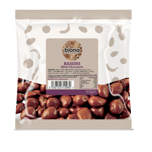 Biona Organic Milk Chocolate Coated Raisins 60g | High-Quality Health Foods | MySupplementShop.co.uk