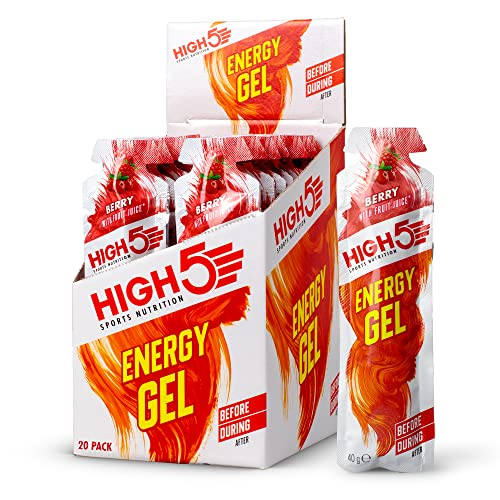 HIGH5 Energy Gel Quick Release Energy On The Go From Natural Fruit Juice (Berry 20 x 40g) | High-Quality Nutrition Bars & Drinks | MySupplementShop.co.uk