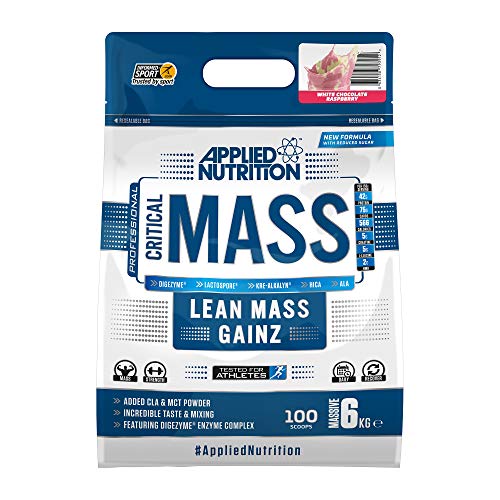 Applied Nutrition Critical Mass Professional - Weight Gain Protein Powder High Calorie Weight Gainer Lean Mass (6kg - 40 Servings) (White Chocolate & Raspberry) | High-Quality L-Glutamine | MySupplementShop.co.uk