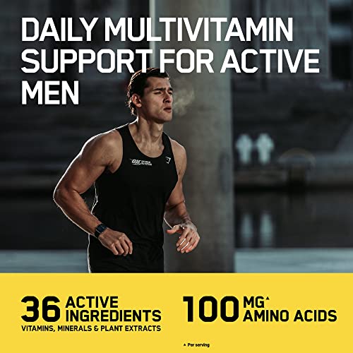 Optimum Nutrition Opti-Men Multivitamin Supplements for Men with Vitamin D Vitamin C Vitamin A and Amino Acids 30 Servings 90 Capsules | High-Quality Combination Multivitamins & Minerals | MySupplementShop.co.uk