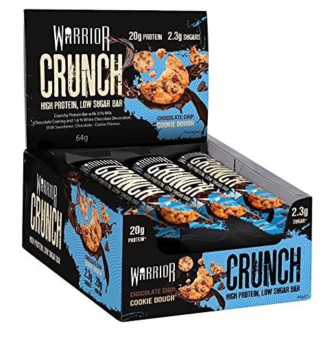 Warrior Crunch Bar Chocolate Chip Cookie Dough  12 bars - Protein at MySupplementShop by Warrior Supplements