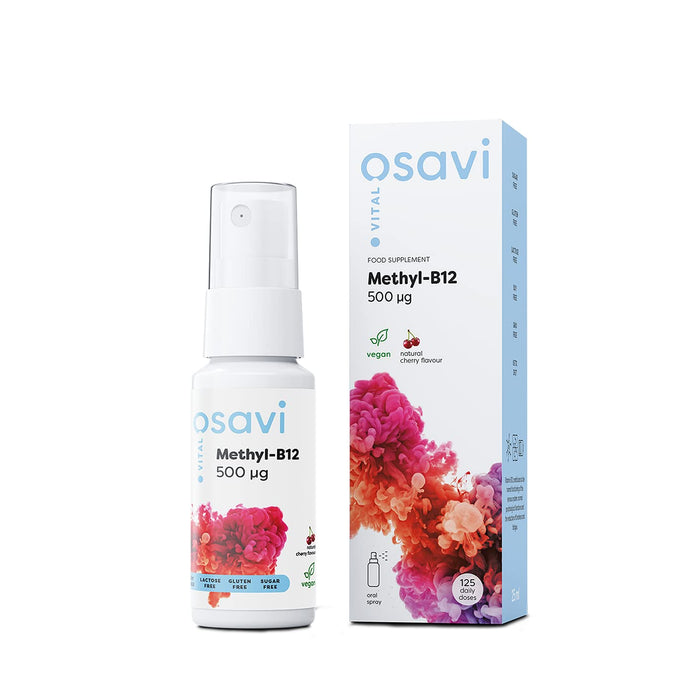 Osavi Methyl-B12 Oral Spray, 500mcg (Cherry) - 25 ml. | High-Quality Vitamin B12 | MySupplementShop.co.uk