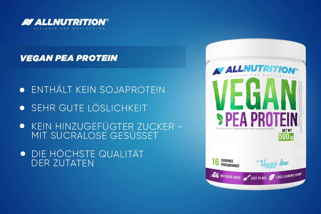 Allnutrition Vegan Pea Protein, Chocolate - 500g | High-Quality Combination Multivitamins & Minerals | MySupplementShop.co.uk