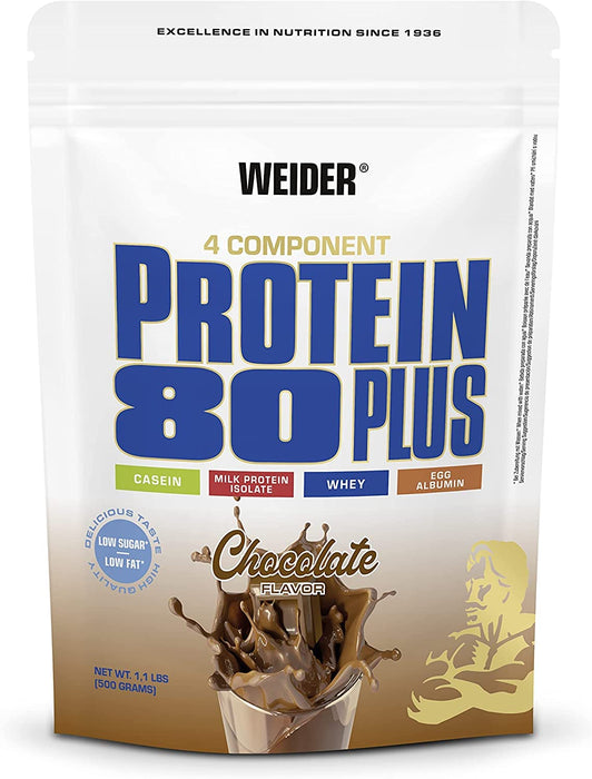 Weider Protein 80 Plus, Chocolate - 500 grams | High-Quality Protein | MySupplementShop.co.uk