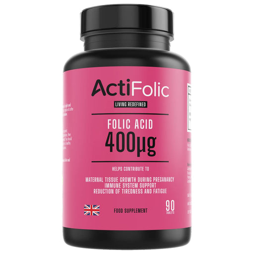 ActiHealth Folic Acid, 400mcg - 90 tabs | High-Quality Vitamin B9 (Folic Acid) | MySupplementShop.co.uk