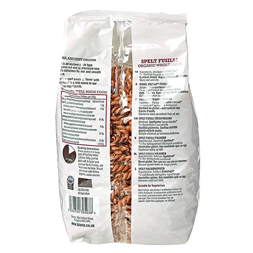 Biona Organic Spelt Wholegrain Fusilli 500g | High-Quality Health Foods | MySupplementShop.co.uk