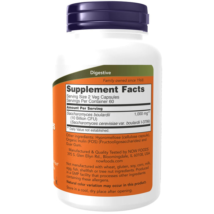 NOW Foods Saccharomyces Boulardii - 120 vcaps | High-Quality Health and Wellbeing | MySupplementShop.co.uk