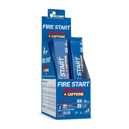 Olimp Nutrition Fire Start Energy Gel + Caffeine, Tropical - 20 sachets | High-Quality Pre & Post Workout | MySupplementShop.co.uk