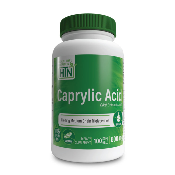 Health Thru Nutrition Caprylic Acid, 600mg - 100 softgels | High-Quality Combination Multivitamins & Minerals | MySupplementShop.co.uk