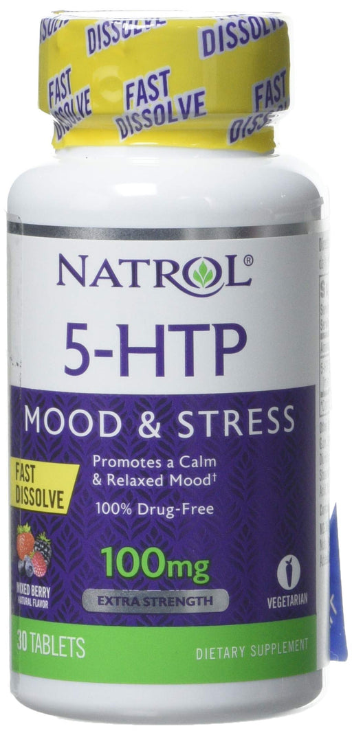 Natrol 5-HTP Fast Dissolve 100mg - 30 tabs | High-Quality Health and Wellbeing | MySupplementShop.co.uk