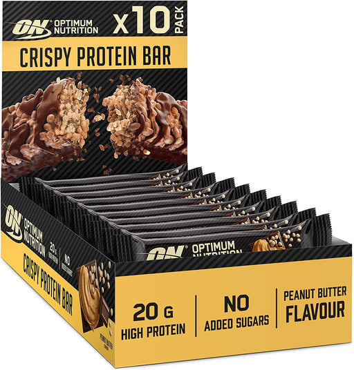 Optimum Nutrition Protein Crisp Bar 10 x 65g | High-Quality Sports Nutrition | MySupplementShop.co.uk