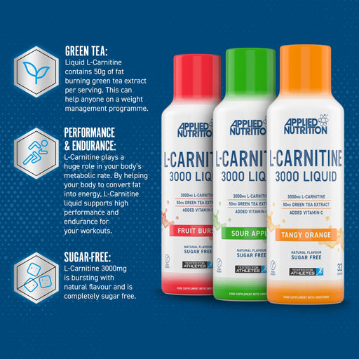 Applied Nutrition L-Carnitine 3000 480ml | High-Quality Slimming and Weight Management | MySupplementShop.co.uk