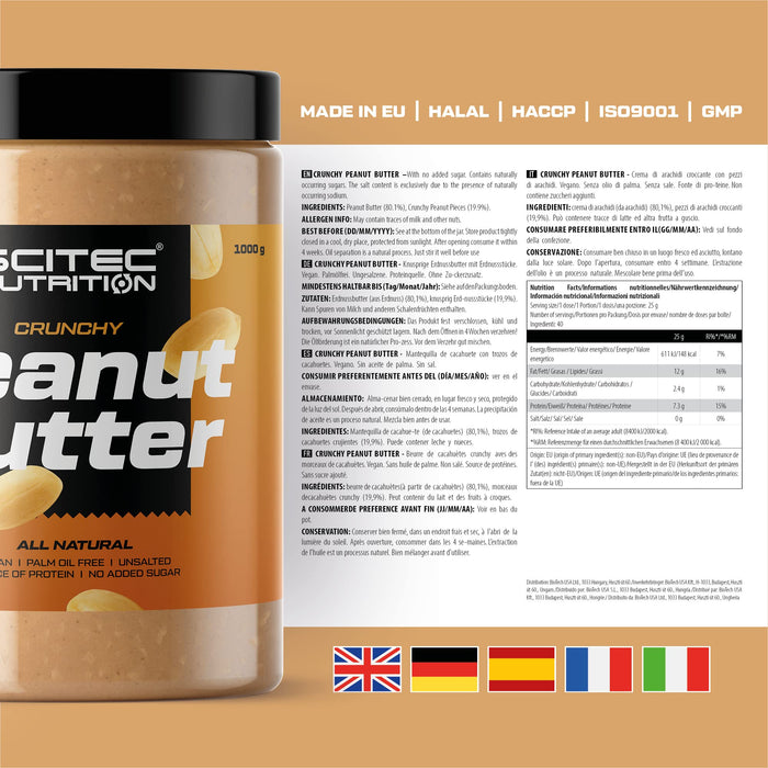 SciTec Peanut Butter, Crunchy - 400 grams | High-Quality Health Foods | MySupplementShop.co.uk