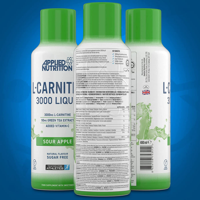 Applied Nutrition L-Carnitine 3000 Liquid 480ml - Slimming and Weight Management at MySupplementShop by Applied Nutrition