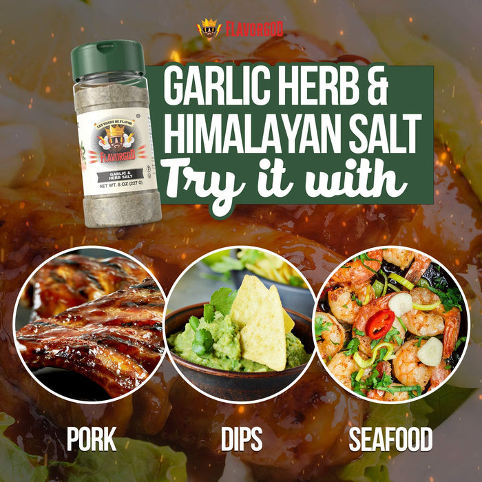 FlavorGod Garlic Herb Salt - 227g | High-Quality Health Foods | MySupplementShop.co.uk