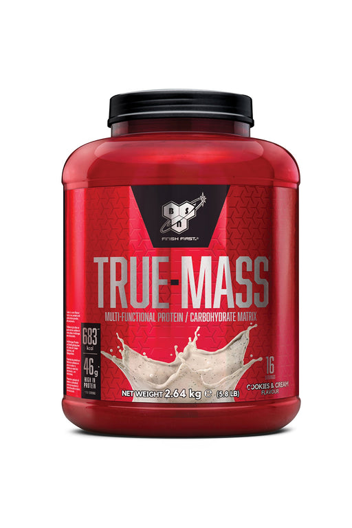 BSN True Mass, Cookies & Cream - 2640 grams | High-Quality Weight Gainers & Carbs | MySupplementShop.co.uk