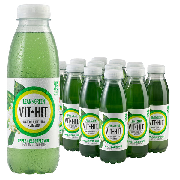 VITHIT Lean &amp; Green 12x500ml Apple &amp; Elderflower - Vitamins &amp; Supplements at MySupplementShop by Vit Hit