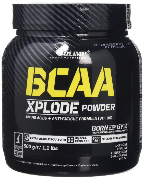 Olimp Nutrition BCAA Xplode, Strawberry Fit - 500 grams | High-Quality Amino Acids and BCAAs | MySupplementShop.co.uk