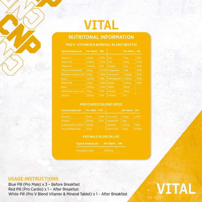 CNP Professional Pro Vitamin Range Pro Vital Vitamin C & D. Complete Athlete & Daily Support (Pro Vital) - Multivitamins at MySupplementShop by CNP Professional
