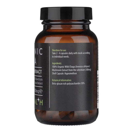 Kiki Health Organic Chaga Extract Mushroom 60 Vegicaps | High-Quality Vitamins & Supplements | MySupplementShop.co.uk