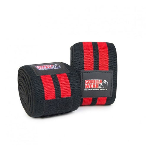 Gorilla Wear Knee Wraps - Black/Red - 98 Inch - Knee Wraps at MySupplementShop by Gorilla Wear