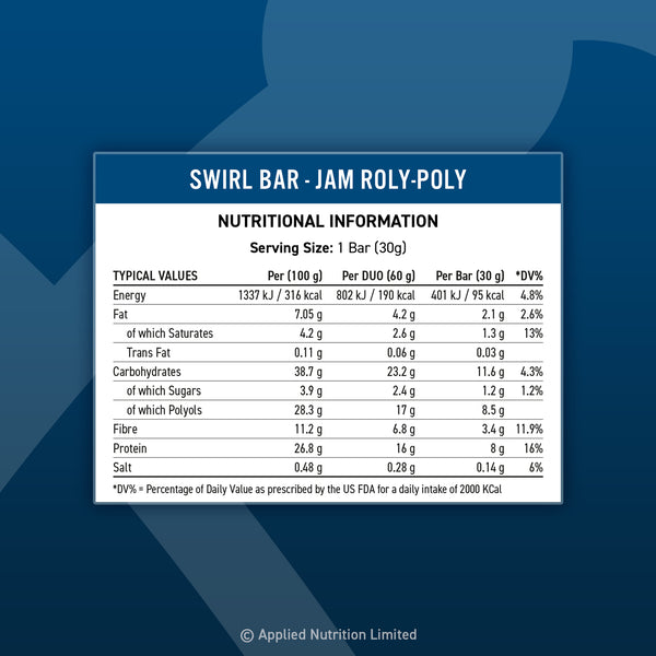 Applied Nutrition Swirl Bar 12 x 60g | High-Quality Protein Bars | MySupplementShop.co.uk