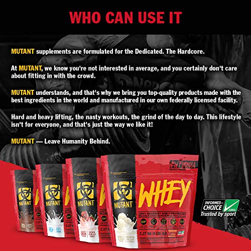 Mutant Whey - 100% Whey Protein Powder Gourmet Taste 22g of Protein 10.4 g EAAs 5 g BCAAs Fast Absorbing Easy Digesting- 4.54 kg - Cookies and Cream - Sports Nutrition at MySupplementShop by Mutant