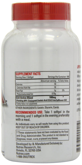 Nutrex Lipo-6 CLA - 180 softgels - Omegas, EFAs, CLA, Oils at MySupplementShop by Nutrex